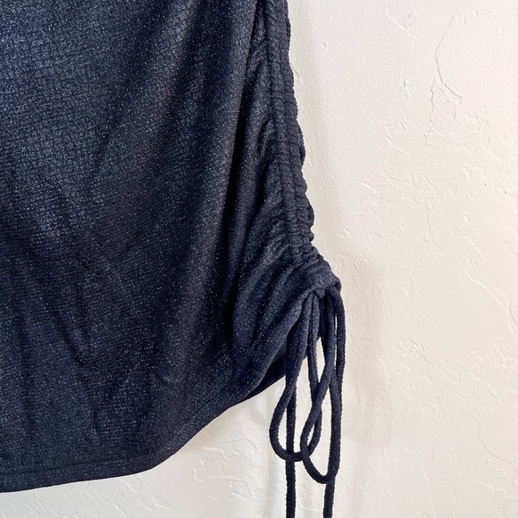 Hours x Revolve Metallic Black One Sleeve Choker Neck Bodycon Mini Dress - Picture 5 of 8